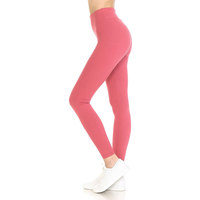 Leggings de yoga roses unis sur mesure OEM, taille haute, longueur intégrale, sans couture, élastiques, en Spandex et Nylon, respirants, de luxe 2026