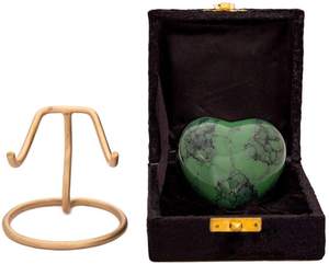 Recuerdo de corazón elegante, urna de cremación, suministros funerarios, BRASSWORLD, INDIA - Product Image 3