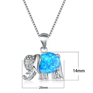 PUSHI jóias personalizado em forma boa sorte 3d colar encantos elefante animal pingente jóias