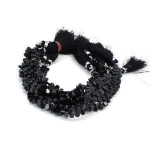 ธรรมชาติสีดำนิลพลอยลูกปัด7X5มิลลิเมตรลูกแพร์เรียบแบน7นิ้วสาระลูกปัดสร้อยคอ - Product Image 6