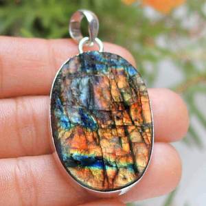 <b>Sterling</b> <b>Silver</b> Jewelry Set Druzy Bar Necklace Gemstone <b>Bead</b> <b>Bracelet</b> Roller Bottles Spectrolite Including Pendants Charming - Product Image 5