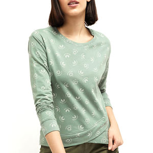 เสื้อสเวตเตอร์สำหรับผู้หญิงเสื้อสเวตเชิ้ตสีพื้นระบายอากาศลำลอง - Product Image 1