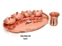 Vente en gros, best-seller, prix bas, service de table traditionnel, service de table en cuivre très vendu, service de table majestueux Thali, vaisselle indienne