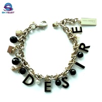 Special Design Customized Epoxy Logo Charms With Metal Bracelets