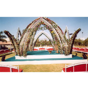 Dernier design de Mandap de mariage fleuri, Mandap Vidhi fleuri, Décoration florale en fibre pour Mandapam, Décorations de mariage - Product Image 1