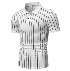 Camiseta de rayas verticales con estampado de caballo de alta calidad para hombre, Camiseta de algodón 100% con patrón sólido antiarrugas - Product Image 4