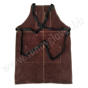 Leather Welding <b>Apron</b> Custom Cowhide Leather Bib <b>Apron</b> Safety <b>Work</b> Welding <b>Apron</b> - Product Image 1