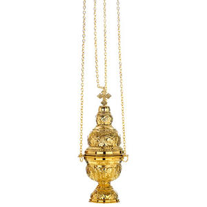 Encensoir en laiton à 4 chaînes en finition polie - 22244-1 - Product Image 1