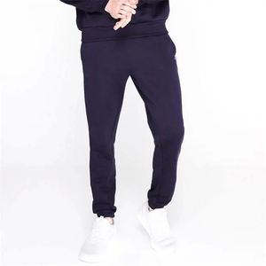 Pantalones de chándal para correr de lana con puños de Color sólido con diseño personalizado y cierre de cordón alto para hombre/mujer de lana teñida lisa - Product Image 1