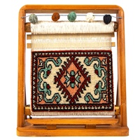 Tapis turc miniature traditionnel, métier à tisser à la main