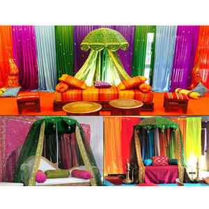 ร่มงานเลี้ยงเฮนน่าสไตล์โมเดิร์นแบบปากีสถาน ปักมือ ปรับแต่งสีและขนาดได้ พกพาสะดวก สำหรับงานแต่งงาน ธีมโมร็อกโก งานเฮนน่า - Product Image 1