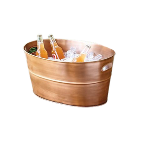 Cubo de hielo grande chapado en oro para bebidas, cubo de Metal de acero inoxidable, Enfriador de cerveza, accesorios de Bar a la moda - Product Image 1