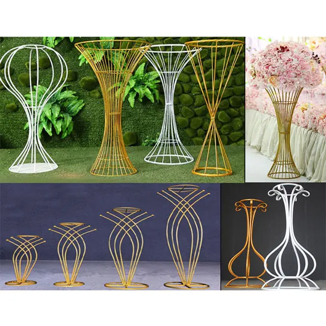 Best Selling Wedding Ceremony Flower Pot Wedding Wrought Iron Flower Pot Stand Elegant Wedding Ceremony Flower Pot Stand