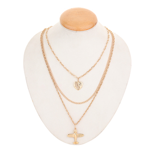 Collar con colgante de candado de llave para mujer, cadena en capas con cierre de oro/plata, joyería Punk - Product Image 2