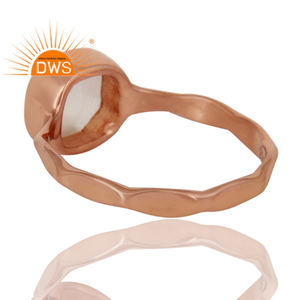 White Moonstone Sterling <b>Silver</b> Rose Gold <b>Plated</b> Stackable Handmade Ring Jewelry For Women Gift For Her - Product Image 3