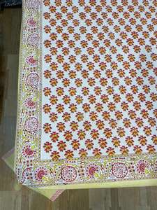 Sanganeri-sábana de algodón con estampado a mano, ropa de cama de bloque, indio, hecho a mano - Product Image 6