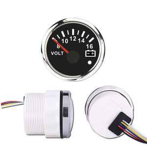 Medidor de voltios de alta calidad de 2-1/16 \ "52mm para marinos y automotrices 8 ~ 16 voltios cara negra impermeable para medidor automático - Product Image 2