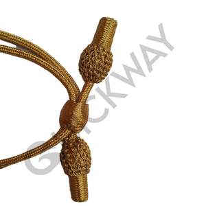 Venta caliente Gold Bullion Twisted Ceremonial Hat Cord Custom Solid Gold Color Venta a granel - Product Image 1