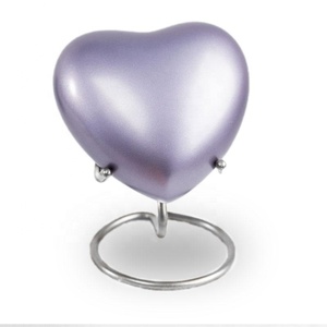 Meilleure vente de petite urne funéraire en forme de cœur métallique de haute qualité pour cendres humaines/fournitures funéraires - Product Image 4