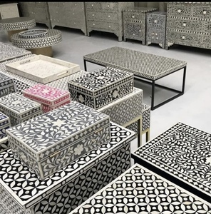 Tabouret Offre Spéciale en MDF avec incrustation d'os Vente en gros Incrustation d'os Tabouret cubique moderne de bonne qualité pour salon pour chambre à coucher - Product Image 4