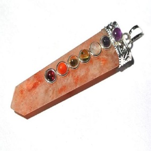 Beautiful High Quality Natural Crystals Sun Stone Chakra Flat pendants wholesale Gemstone Pendants Pendants ;Wholesaler - Product Image 5