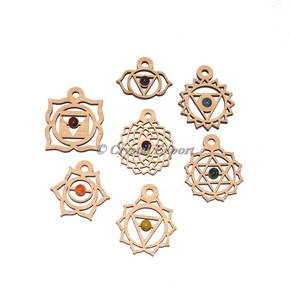 จี้หินอาเกตแกะสลักลายดอกไม้แห่งชีวิต ศิลปะพื้นบ้านอินเดีย - Product Image 3