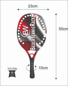 Raquetas de Tenis de Playa, Cabeza de 20 mm, Peso 320-340 g, Longitud 50 cm, Empuñadura de Fibra de Carbono, Red de Fibra de Vidrio y Carbono - Product Image 3