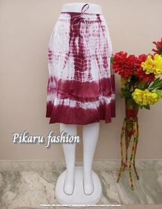 Wholesale Low Price Summer <b>Mini</b> Skirts for Women Blue Tie Dye Handmade Casual Midi Skirt 2023 Luxury Product - Product Image 3