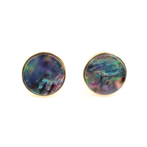 STUD001 High Quality Sterling Silver 925 Minimalist 9mm Stud Earring Abalone Shell Quartz Gemstone Jewelry Good Gift for Women - Product Image 2