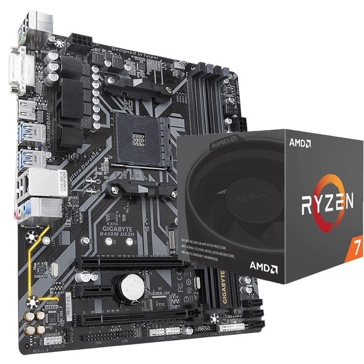 GIGABYTE B450M DS3H Used Micro ATX Motherboard for AMD Ryzen 5