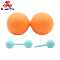 ALLWINWIN PMB15 Ballon de massage en forme d'arachide - 14 cm, 3-en-1, marteau réglable en longueur, double rouleau de lacrosse