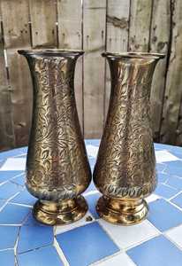 Florero de lujo con soporte para flores, florero de acabado negro con diseño de flores doradas, decoración del hogar - Product Image 5