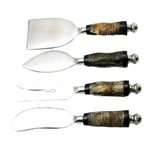 Wholesale Price Luxury Handmade Flatware Cutlery Set Original <b>Bone</b> <b>Handle</b> Stainless Steel Four-Piece Cheese Board Collection - Product Image 2