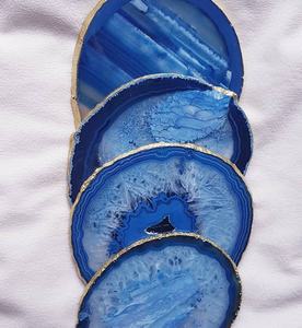 Best Selling Carved Blue Agate <b>Coaster</b> Natural Semi-Precious Stone Craft for Home Decor Feng Shui Souvenir with <b>Crystal</b> Gemstone - Product Image 5