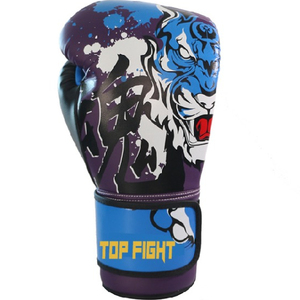 Guantes de boxeo de piel de vaca para entrenamiento con nombre profesional, guantes de cuero para kick boxing para hombre, novedad - Product Image 1