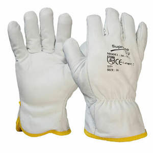 Gants blancs en cuir de vache de qualité supérieure, gants de travail, de sécurité à la conduite, pour camions lourds, pour Construction, vente en gros - Product Image 1