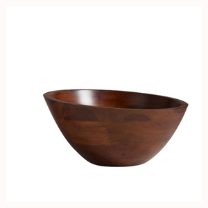 Bol à biscuits en bois avec décoration sculptée à la main sur le bord, pour la décoration de table, utilisation en restauration hôtelière, finition naturelle - Product Image 1