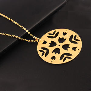 Découpe Design Plaqué Or Mandala Pendentif Collier Bohème Déclaration Collier Unique Artisan Bijoux Faits À La Main - Product Image 6