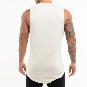 เสื้อกล้ามระบายอากาศผ้าฝ้ายสำหรับผู้ชายสำหรับออกกำลังกายในยิมสีธรรมดา - Product Image 1