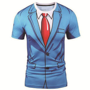 Camiseta 5% algodón 95% poliéster para hombre, camisa personalizada con mezcla 3d, impresión por sublimación - Product Image 3