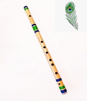 Flûte Bansuri en laiton pour droitier, taille moyenne, accordée professionnellement avec un son naturel, emballage en boîte ouverte - Vente en gros de 10 pièces