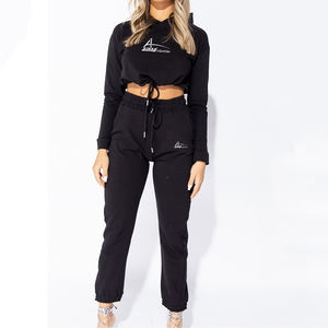 ชุดนักวิ่งธรรมดา/ว่างเปล่า,ชุดลำลองผู้หญิงเสื้อครอปพร้อมแขนยาว - Product Image 1