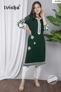 Georgette Heavy bordado indio tradicional desgaste Simple Kurti Con parte inferior para damas ropa casual a un precio - Product Image 5