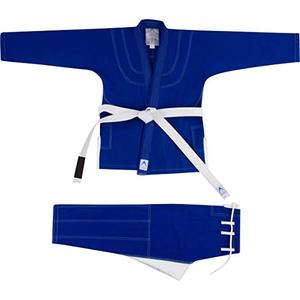 Kimono de Jiu-Jitsu Unisexe Sur Mesure Bleu Vierge Tissage Perlé 450 GSM 100% Coton Durable Respirant Logo Personnalisable - Product Image 1