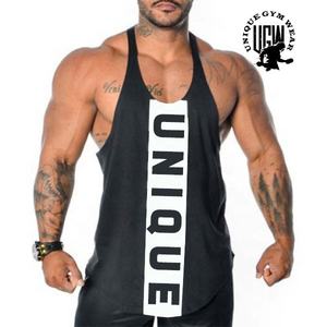 เสื้อกล้ามออกกำลังกายผู้ชายไซส์ใหญ่ UNIQUE GYM WEAR ผลิตจากผ้าฝ้ายรักษ์โลก แห้งเร็ว ไม่เป็นขุย ระบายอากาศได้ดี พิมพ์ลายด้านหน้า - Product Image 1