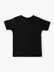 Camiseta de alta calidad para niños, diseño de logotipo personalizado, negro, manga corta, patrón liso, algodón, exportación, Ropa para Niñas - Product Image 5