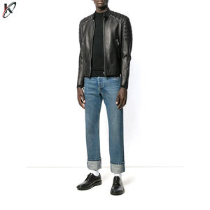 Veste vintage en cuir PU pour hommes pour le printemps et l'automne col montant mode hiver avec poche motard design pour l'équitation décontractée - Product Image 2