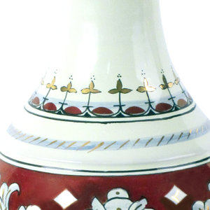 Vase en céramique traditionnel peint à la main, décor rouge, blanc et or, 16-24 pouces, décoration de table - Product Image 4