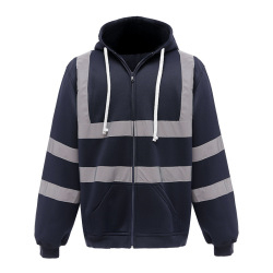 Chaqueta reflectante de seguridad para construcción, chaqueta de Seguridad de Carretera de manga larga con capucha, nuevo estilo, precio al por mayor - Product Image 2