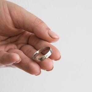 Bague musulmane en argent Sterling 925 pour femmes, avec lettre, style arabe, bijoux gravés - Product Image 3